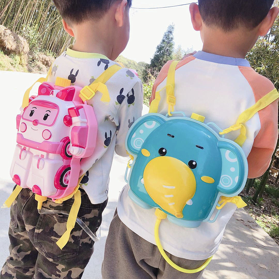 Shakyun Red Children can backpack water gun toys baby boy and girl spray water pumped water draw water fighting artifact