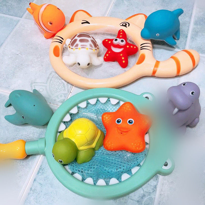 Douyin bath toy rain cloud duck egg baby kitten fishing clockwork water children's bathroom spray
