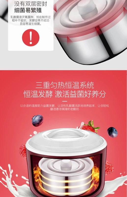 Tea King PA-12A Máy làm sữa chua nhỏ Hoàn toàn tự động Làm tại nhà Mini lên men Cốc thủy tinh đa chức năng - Sản xuất sữa chua