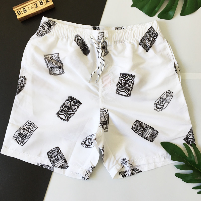 Beach Pants Swimsuit Pants Men Loose Personality White Large Size 50% Pants Speed Dry Available Casual Surf Big Shorts