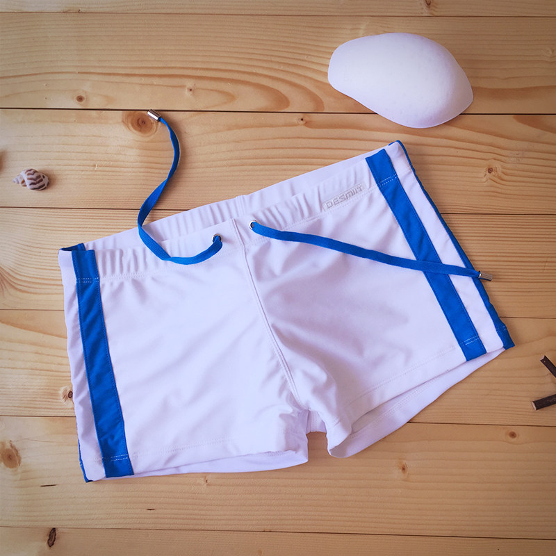 Men's swimming trunks flat angle hot spring loose anti-embarrassment with padded side color men's sports swimming equipment men's tide