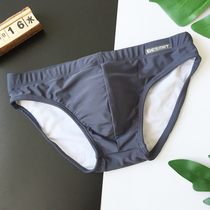 Swimming trunks mens anti-embarrassment low belt pad brief swimming trunks seaside swimming trunks hipster fashion low waist solid color swimsuit