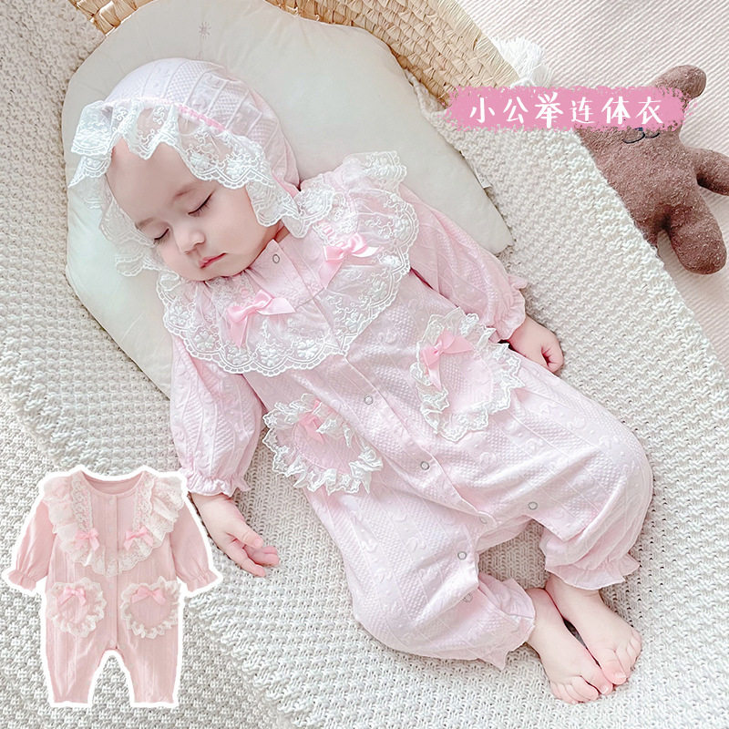 British next sara baby jumpsuit spring and autumn new baby girl cotton jumpsuit romper outing jumpsuit