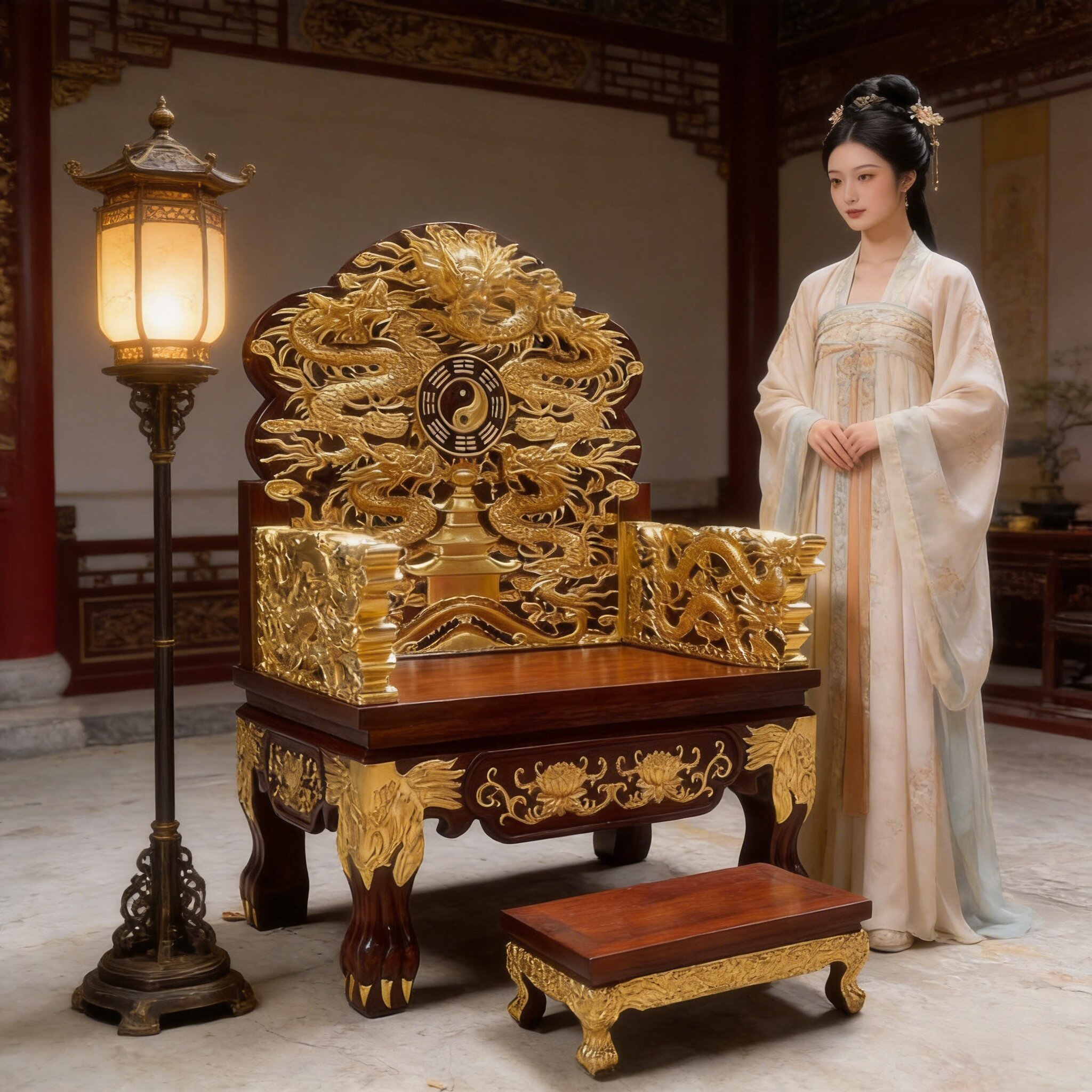 香樟木仿古龙椅宝座可定制龙凤椅寺庙法座龙椅榫卯结构实木宝座五龙八卦