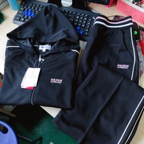 Daily single womens quick-drying hooded zipper jacket trousers 2-Piece Set M- L