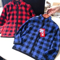 Domestic autumn and winter fleece zipper cardigan thin jacket 110-150cm