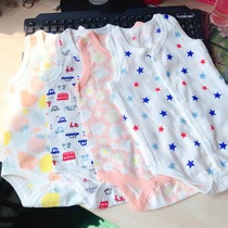 Day single West song layer baby child cotton double gauze vest triangle climbing suit 60-80cm