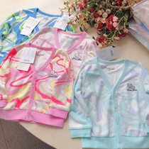 80% Cotton Thin Towel Children Air-conditioned Shirt Autumn Cardigan Jacket 90-130