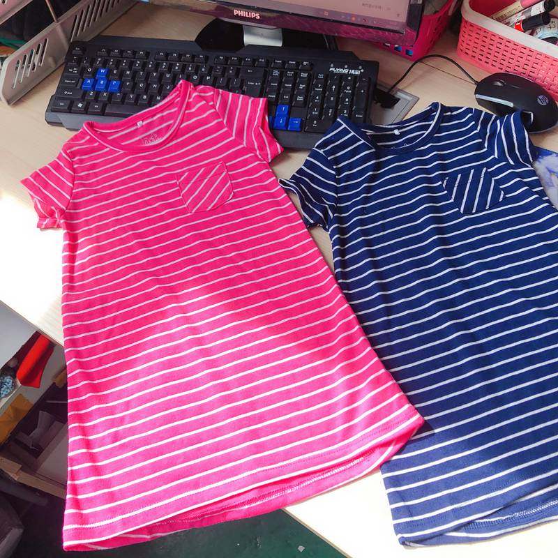 Fabric ruthless Australian single succinct girl Summer short sleeve foreign dress 2-5 years old