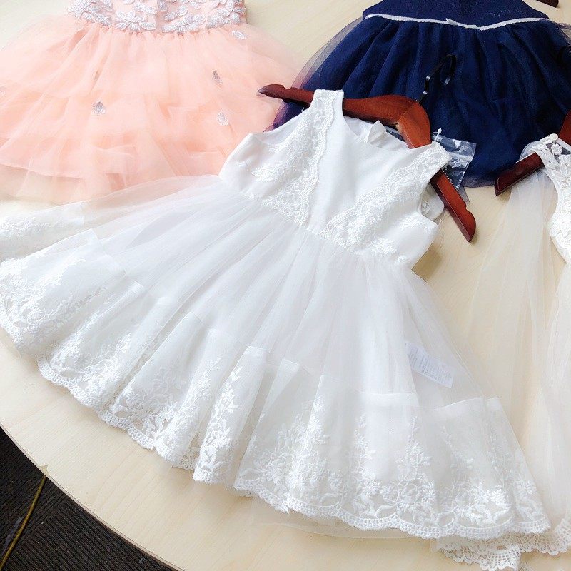 Bala girls 90-110 summer fluffy lace gauze princess dress vest dress 025384