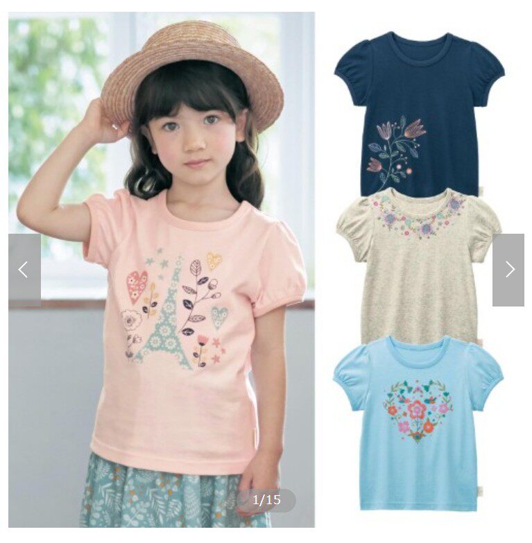 one thousand * girl's summer pure cotton small bubble short sleeve T-shirt 90-140cm