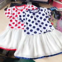 Day single girl Summer cotton short sleeve yarn cute dress 100-130cm
