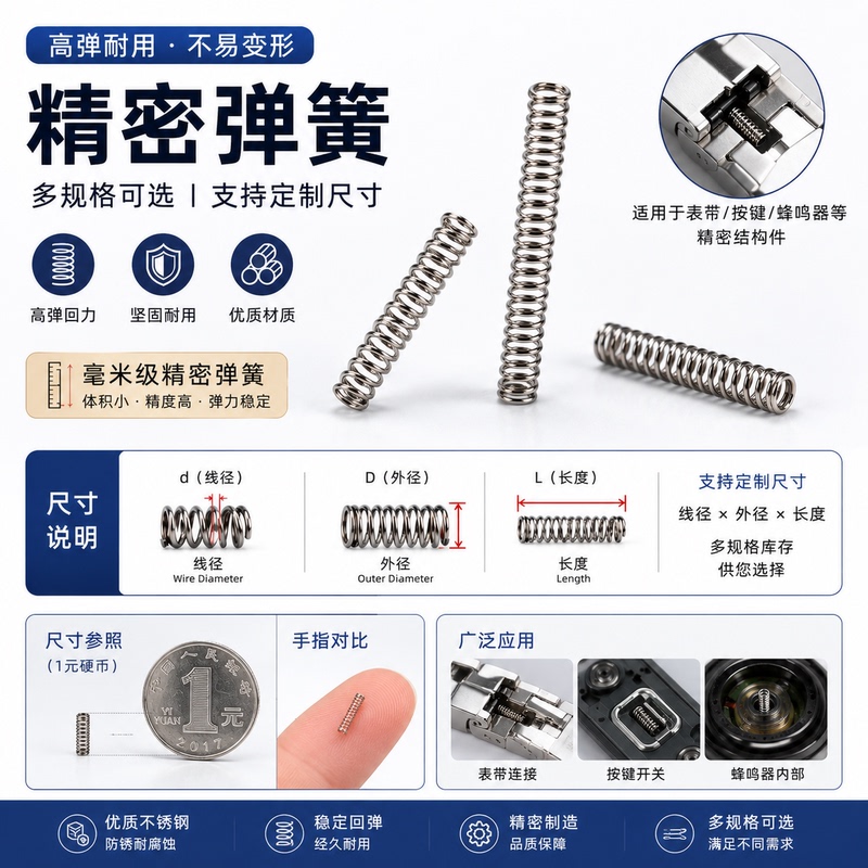 Watch Repair Parts Precision Small Spring Watch Strap Butterfly Buckle Spring Buzzer Spring Stainless Steel Button Spring Watch Repair Parts Precision Small Spring Watch Strap Butterfly Buckle Spring Buzzer Spring Stainless Steel Button Spring