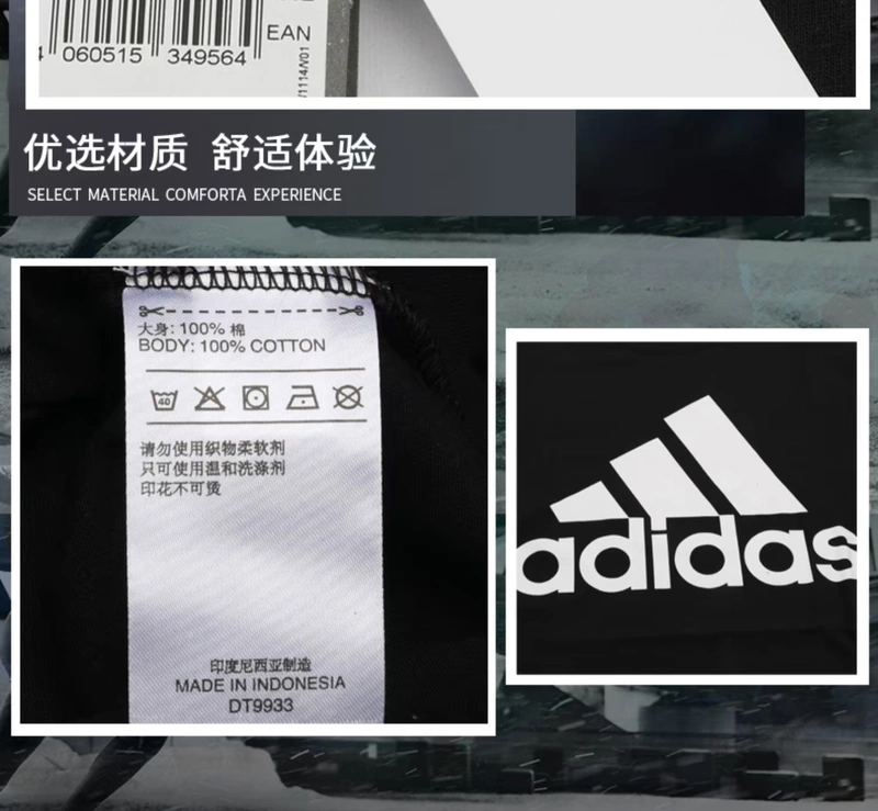 Áo thun nam Adidas tay ngắn 2019 mới đích thực quần áo mùa hè thủy triều cổ tròn in nửa tay thể thao từ bi - Áo phông thể thao áo thể thao nữ ba lỗ