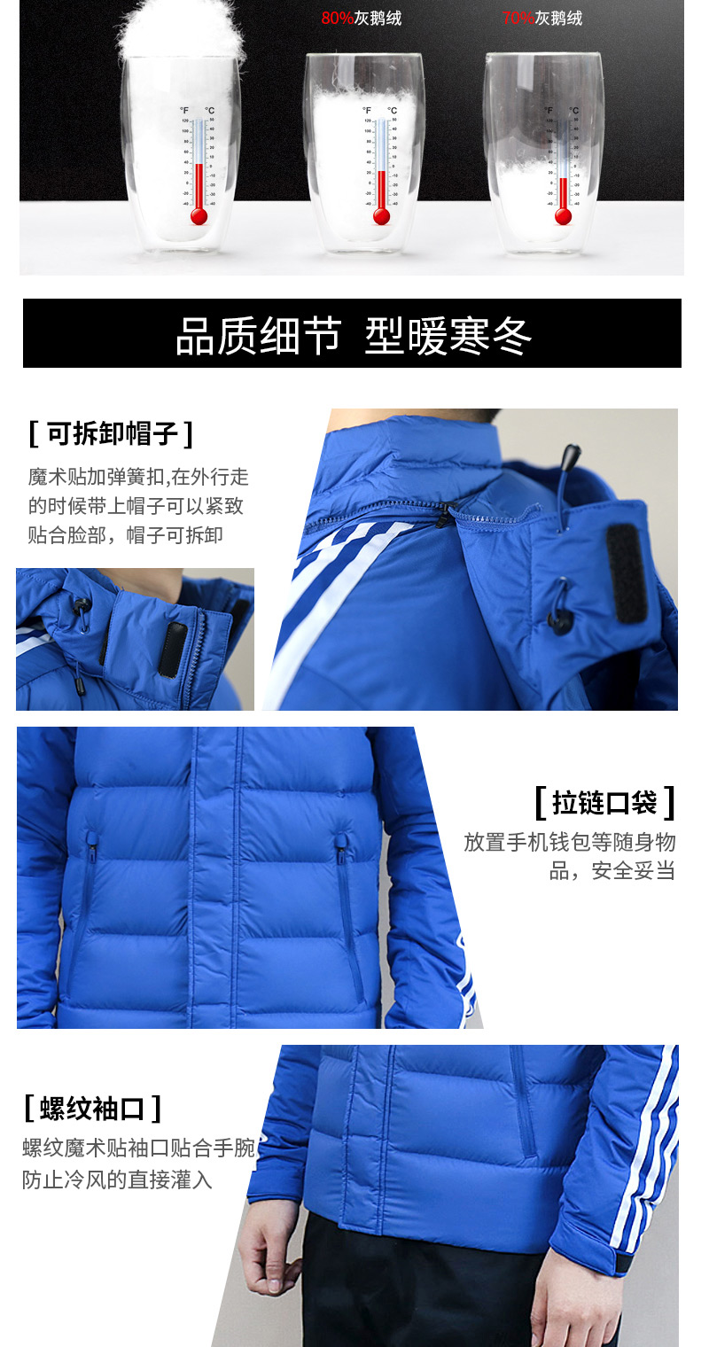 Adidas adidas nam xuống áo khoác 2017 mùa đông thể thao ấm giản dị xuống áo khoác áo khoác BQ8570 áo khoác phao dáng dài