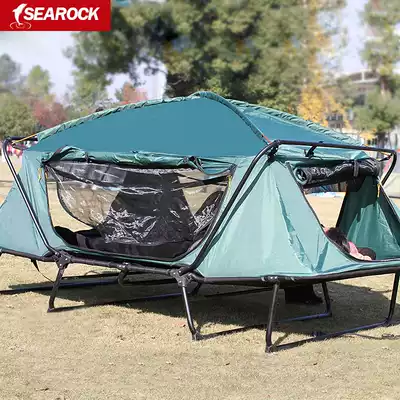 Camping tent bed outdoor portable leisure single double tent folding self-driving tour roof off-the-ground big tent