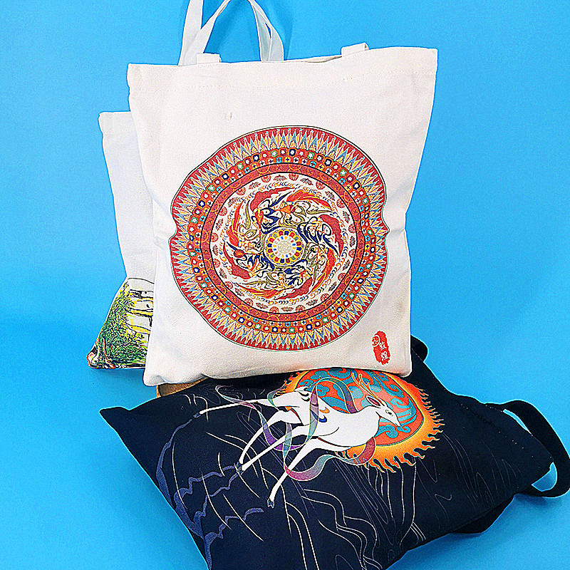 Gansu Dunhuang features Mogao Grottoes series canvas bag ladies bag bag shoulder bag tourist souvenir student gift