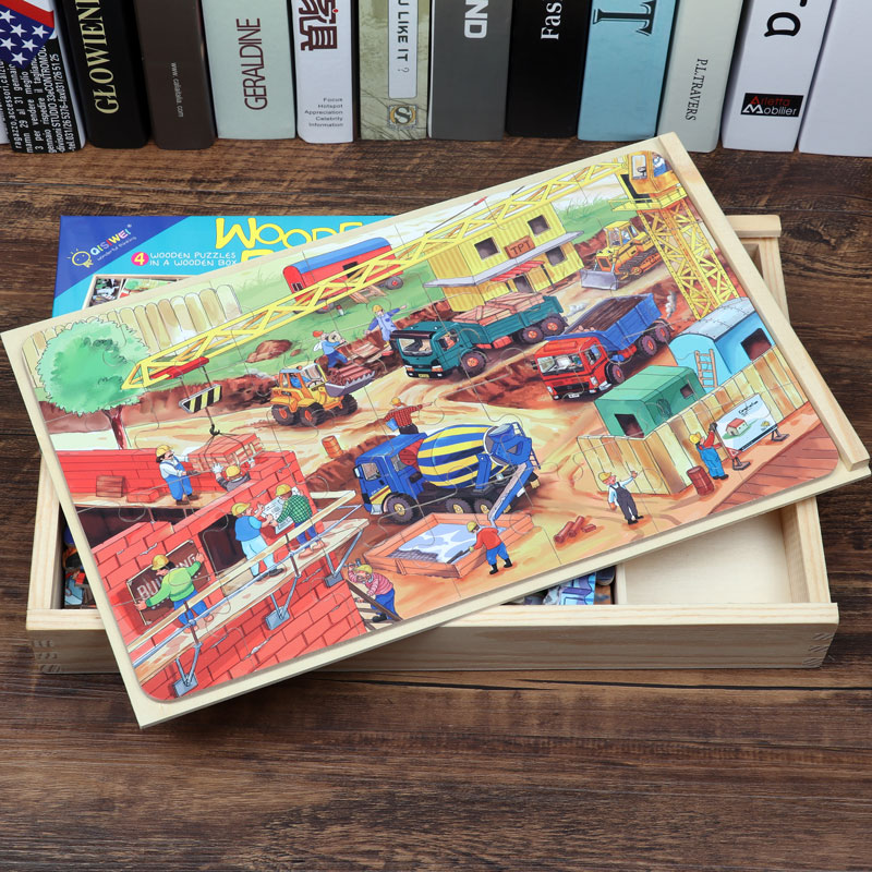 Children's puzzle educational toys 3-4-5-6 years old boy car puzzle transportation wooden kindergarten gift