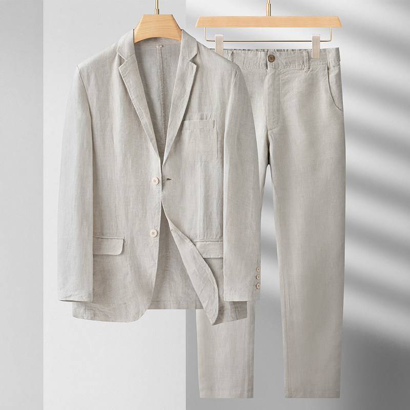 春夏季必备！高端亚麻西服男单件，穿上就是贵气男神！这波不买真的亏了