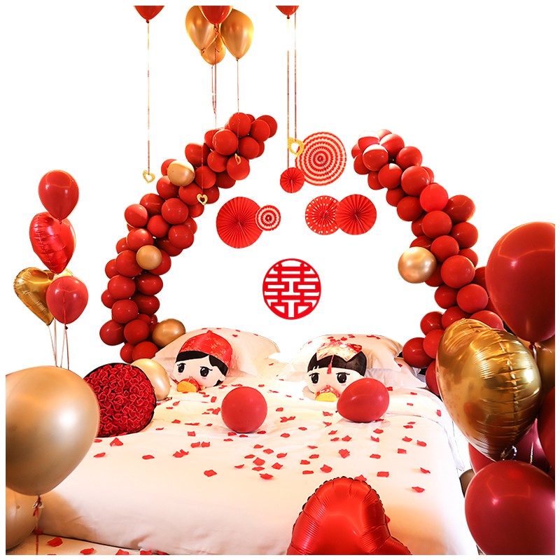 Wedding House Placement Suit Decoration Women's Home Bride Sleeper creative room Balloon Creative Romantic Wedding Decoration Scene-Taobao