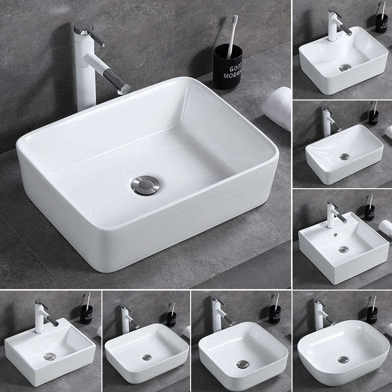 Household ceramic counter basin square wash basin wash basin sink size size bathroom balcony basin laundry single basin