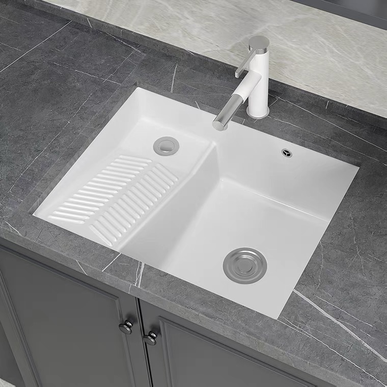 Custom Balcony Ceramic lower basin Embedded Laundry basin Handwashing with washboard Deepened Laundry Pool Sink Single Sink