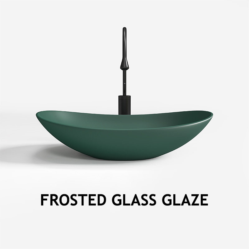 Nordic minimalist green onstage tub light and luxurious washbasin face make-up room Ceramic Washbasin Wash Table Water Basin Pool