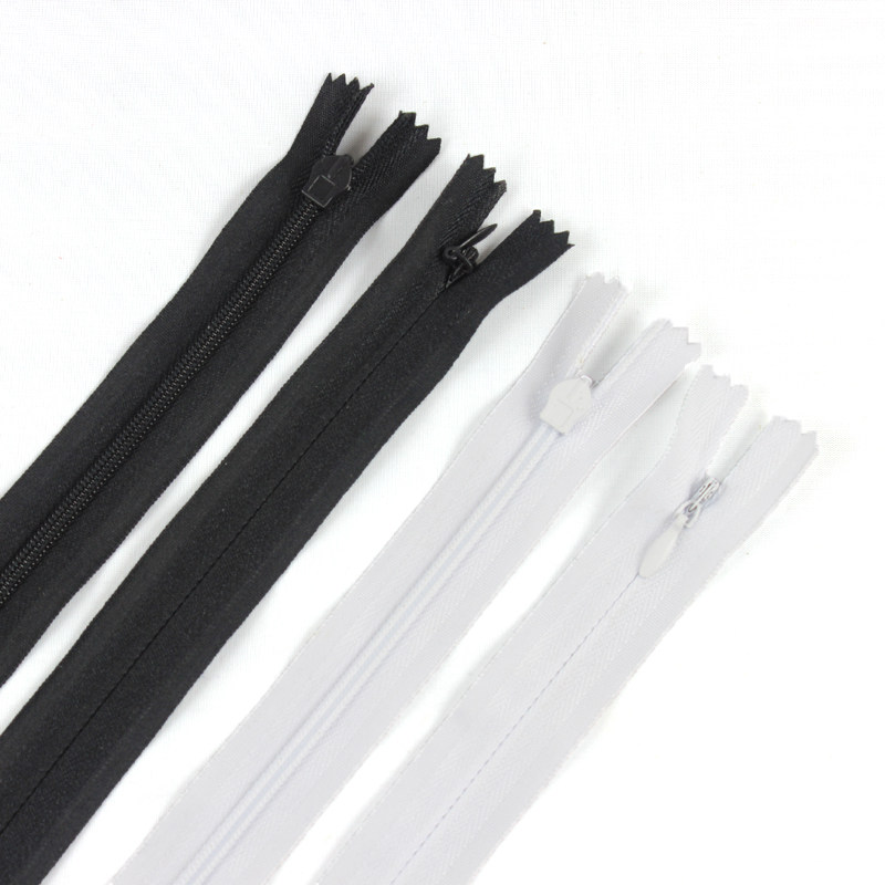 Double switch tail invisible zipper No. 3 skirt pillow dress zipper black and white dark zipper with lock 10