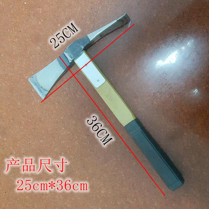 Flat Pick Digging Shoots Small Pick Head Portable Ice Pick Cross Pick Mini Pick Manganese Steel Tip Chipping Forged Hoeing Iron Pick Reinforcement Ice Fishing