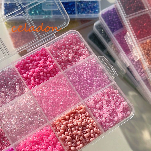 Скандинавский супер-качество, смешанный цвет, набор стеклянных рисовых бусин, коробка, свободные бусины ручной работы, ожерелье «сделай сам», материал из бисера, ювелирные аксессуары