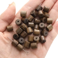 Дерево венге 8х8мм, диаметр отверстия около 1мм, 50 шт./упак.