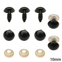 Черный диаметр около 10 мм, длина полюса около 11 мм, черные 50 пары/упаковка (1 глаз + 1 кожаная площадка - пара)