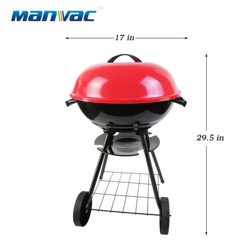17-дюймовый круглый яблочный барбекю Гриль Американский стиль с грилем с крышкой с колесами на открытом воздухе барбекю барбекю