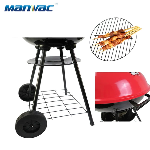 17-дюймовый круглый яблочный барбекю Гриль Американский стиль с грилем с крышкой с колесами на открытом воздухе барбекю барбекю