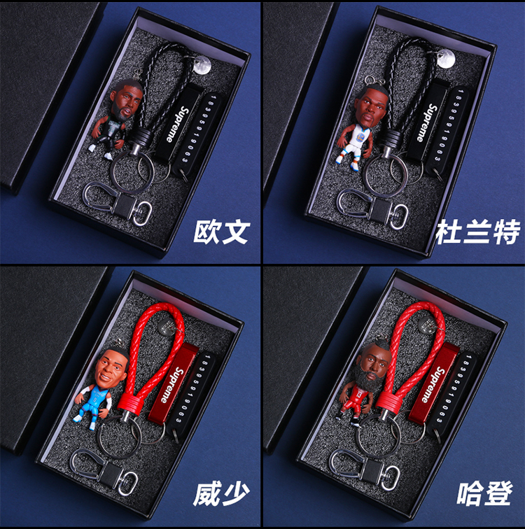 Doll Keychain Tide Thương hiệu Mặt dây chuyền Vòng tay Kobe James Curry Harden Owen Hand Gift Gift Boy lưới bóng rổ sắt	