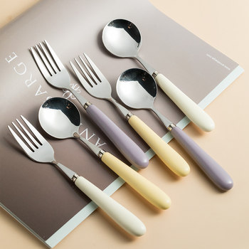 High-value ceramics with stainless steel spoon forks internet celebrity
