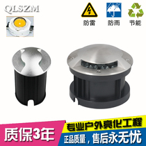 LED stainless steel side light-transmitting underground light waterproof underground light square light side light-emitting corner light underwater light 1W3W