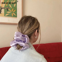 HIGH HOLLY extra large silk satin hair tie with high appearance and does not pull your hair French hair tie
