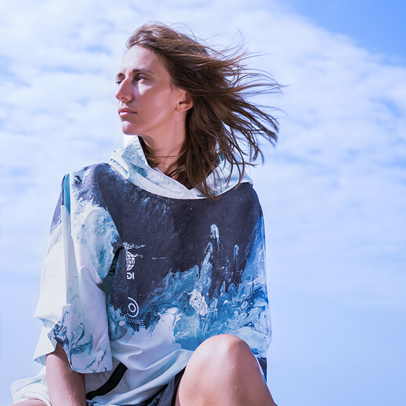 [Co-Branded Model] Nujune X Padi Diving Bathrobe for Men and Women, Quick-Drying Surf Poncho, Absorbent Beach Towel