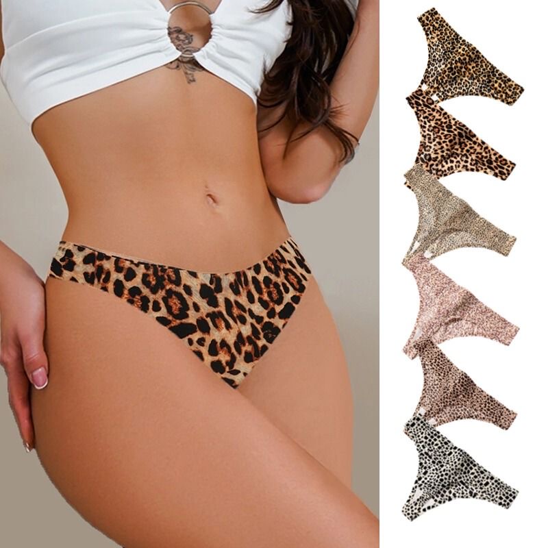 Hot-Selling Aliexpress Sexy Leopard Print Thong Ice Silk Seamless Breathable Panties for Women, Hot and Comfortable Soft G-String Panties Hot-Selling Aliexpress Sexy Leopard Print Thong Ice Silk Seamless Breathable Panties for Women, Hot and Comfortable Soft G-String Panties