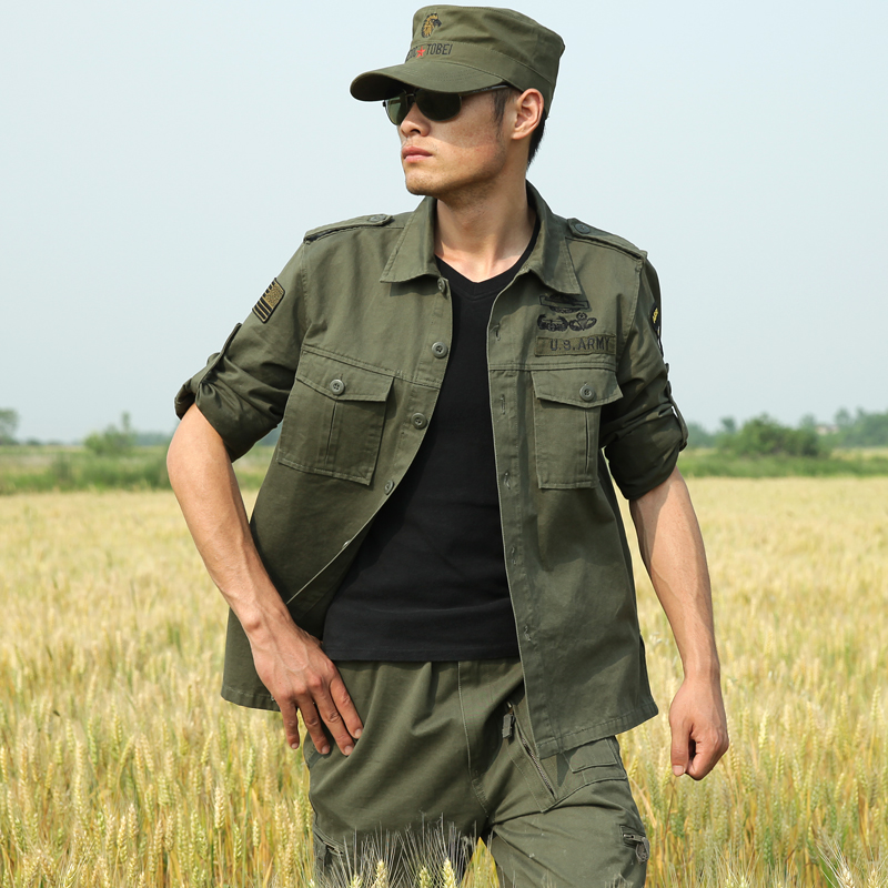 New executive 101 Pure cotton camouflage suit for men and women spring military fans outdoor tactical clothing wear - resistant work suit