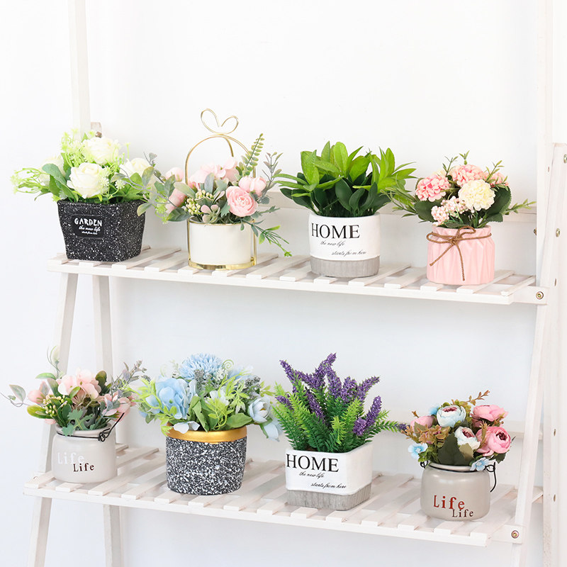 Nordic living room ins decoration small potted creative creative simulation green plants decoration fake flowers office desktop bonsai