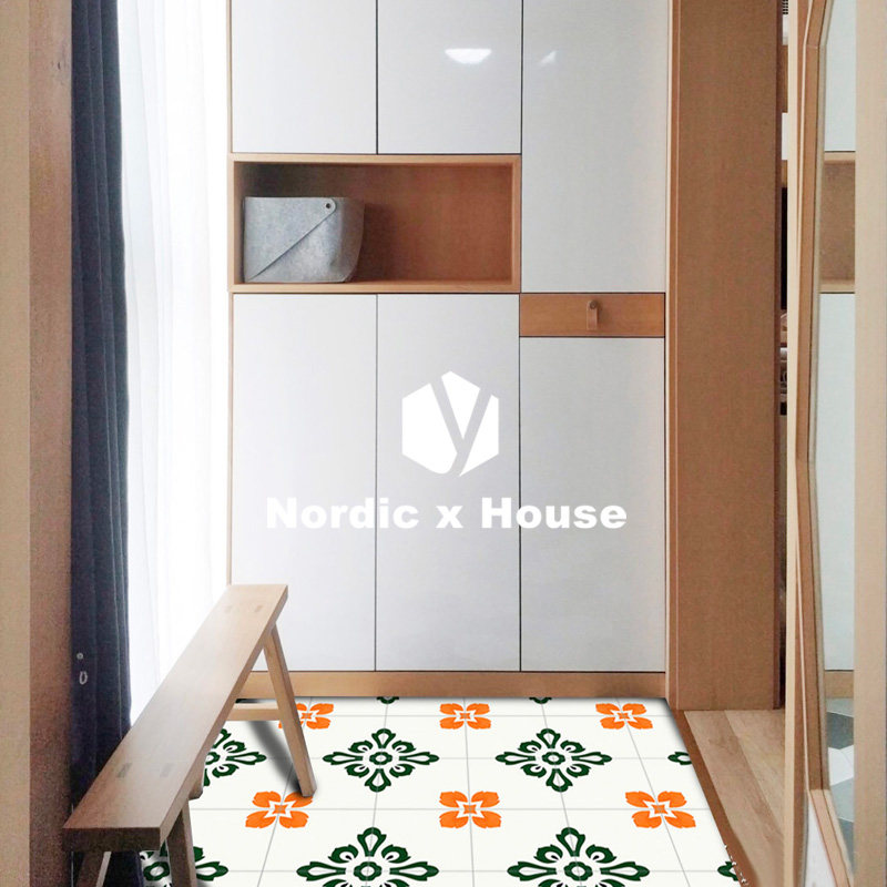 Nordic Wind Kitchen Makeup Room Flower Brick Tile Toilet Folk Sleeping Background Wall Brick Balcony anti-slip floor tiles 200x200