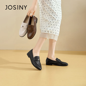 Zhuo shini removed from the cabinet genuine british style loafers women's flat deep-mouthed slip-on versatile retro casual shoes