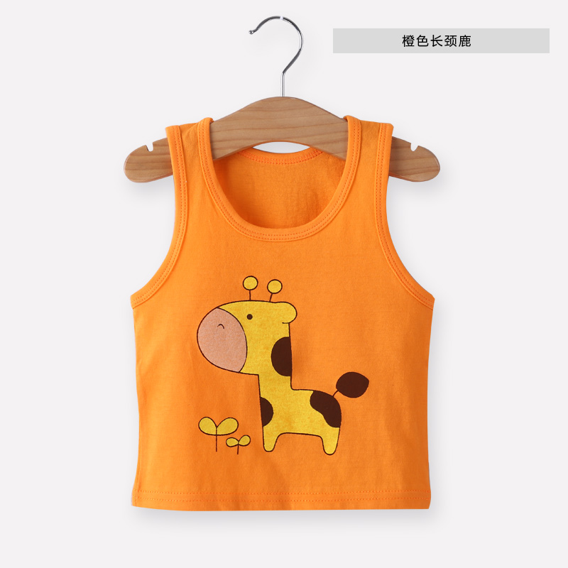 Bé nhỏ vest trẻ em bông mùa hè mỏng bé không tay đầu T-shirt 1 cậu bé và cô gái áo giáp mùa hè váy phim hoạt hình.