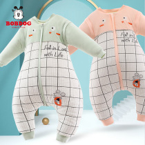 Babu Bean Baby Sleeping Bag Autumn winter detachable sleeves thickened pure cotton Sub-leg baby Anti-kick is versatile in all seasons