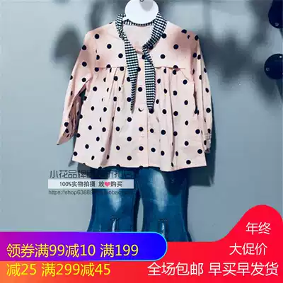 2020 spring and autumn new thin women and children's long-sleeved shirt pure cotton polka dot doll shirt cute