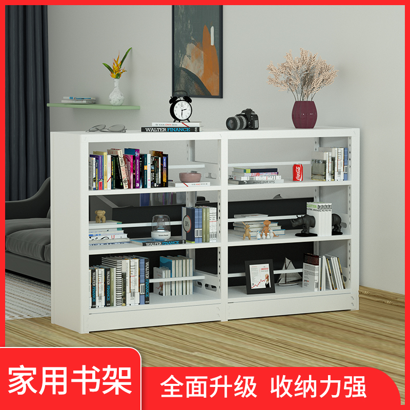 Bookshelf steel storage rack with three layers of wrought iron living room display rack floor-to-ceiling combination sundries storage rack children's bookcase