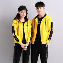 Couple sweaters spring and autumn mens cardigan hooded suit mens fashion youth sportswear mens and womens matching coats