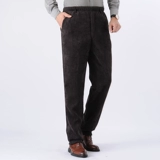 Вельветовые бархатные утепленные штаны, для среднего возраста